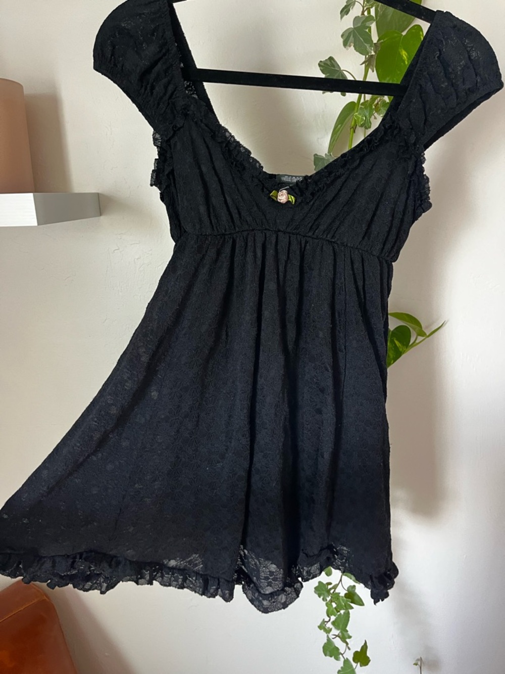wild fable Black Lace Mini Dress